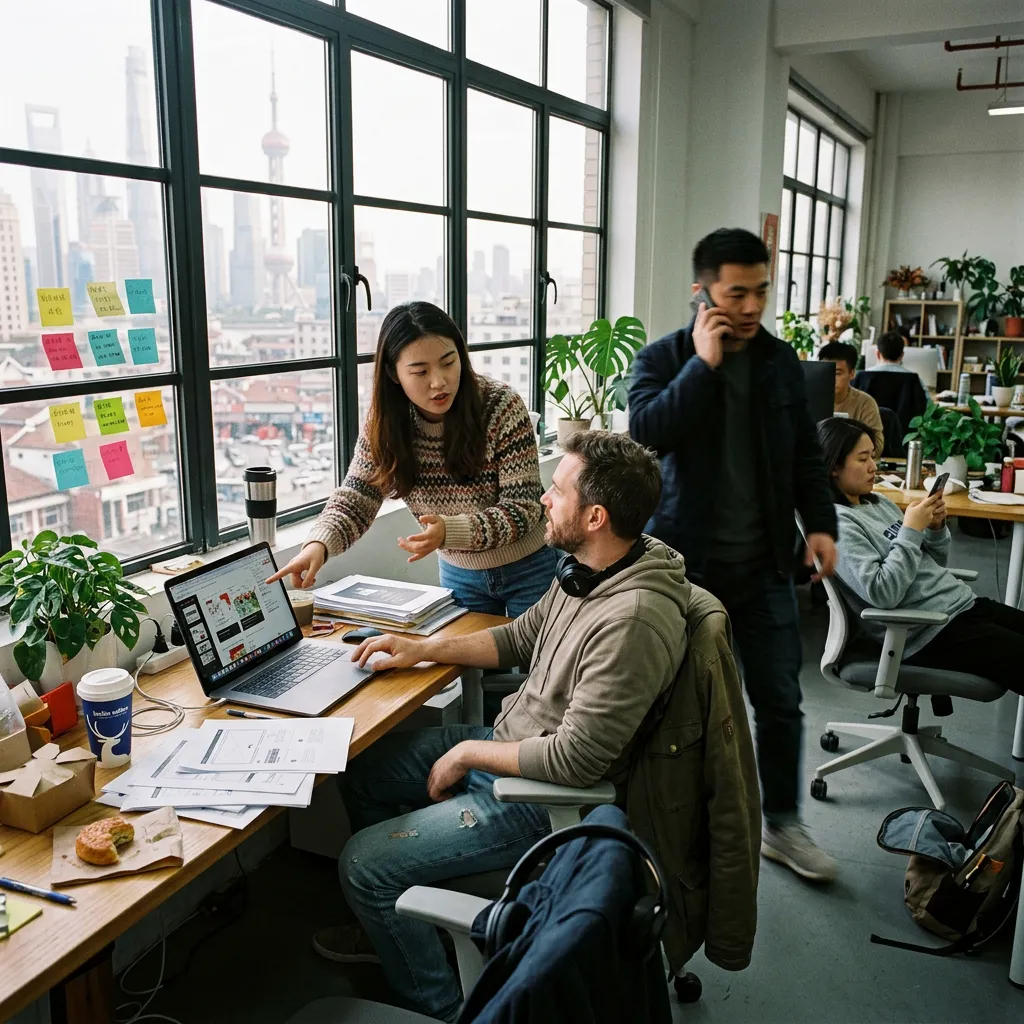 hub Studio Shanghai loft, photo shoot in progress